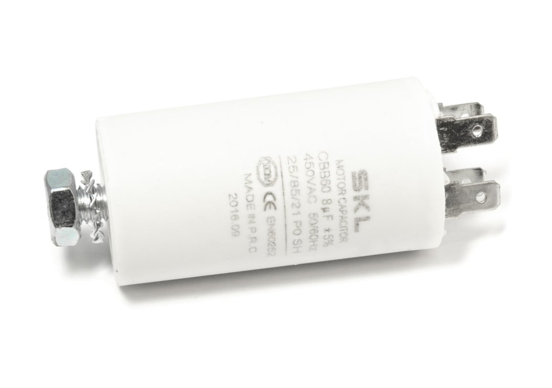 Condensatore Universale 8µF - Doppio Faston e Codolo Filettato M8 UNIVERSALE