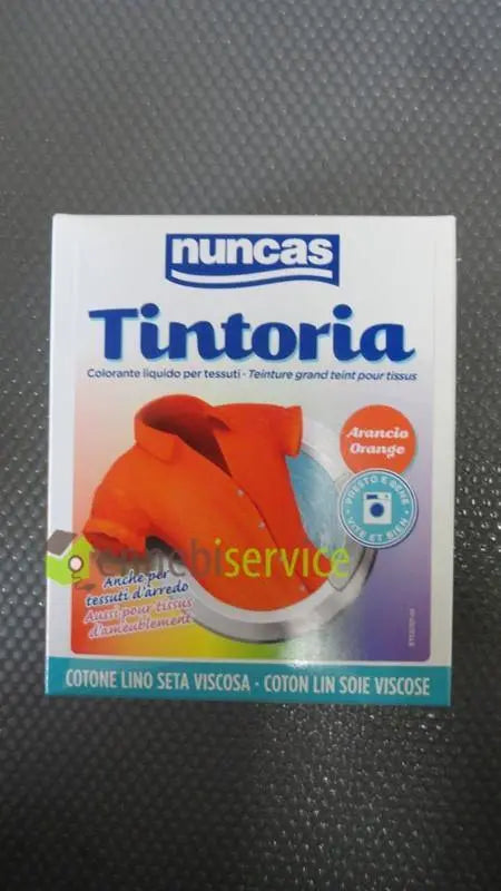 tintoria cotone arancio 100 ml colorante liquido + 100 g fissatore polvere NUNCAS